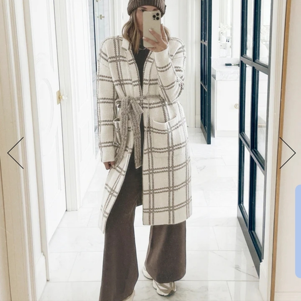 Splendid x Cella Jane Plaid Coatigan. Small. Never Worn.
